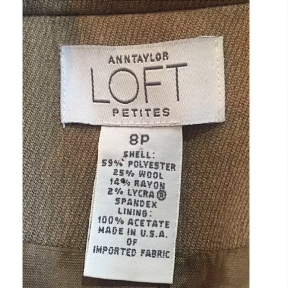 LOFT Wool Blend Taupe w/ Brown Velvet Collar - Picture 7 of 8